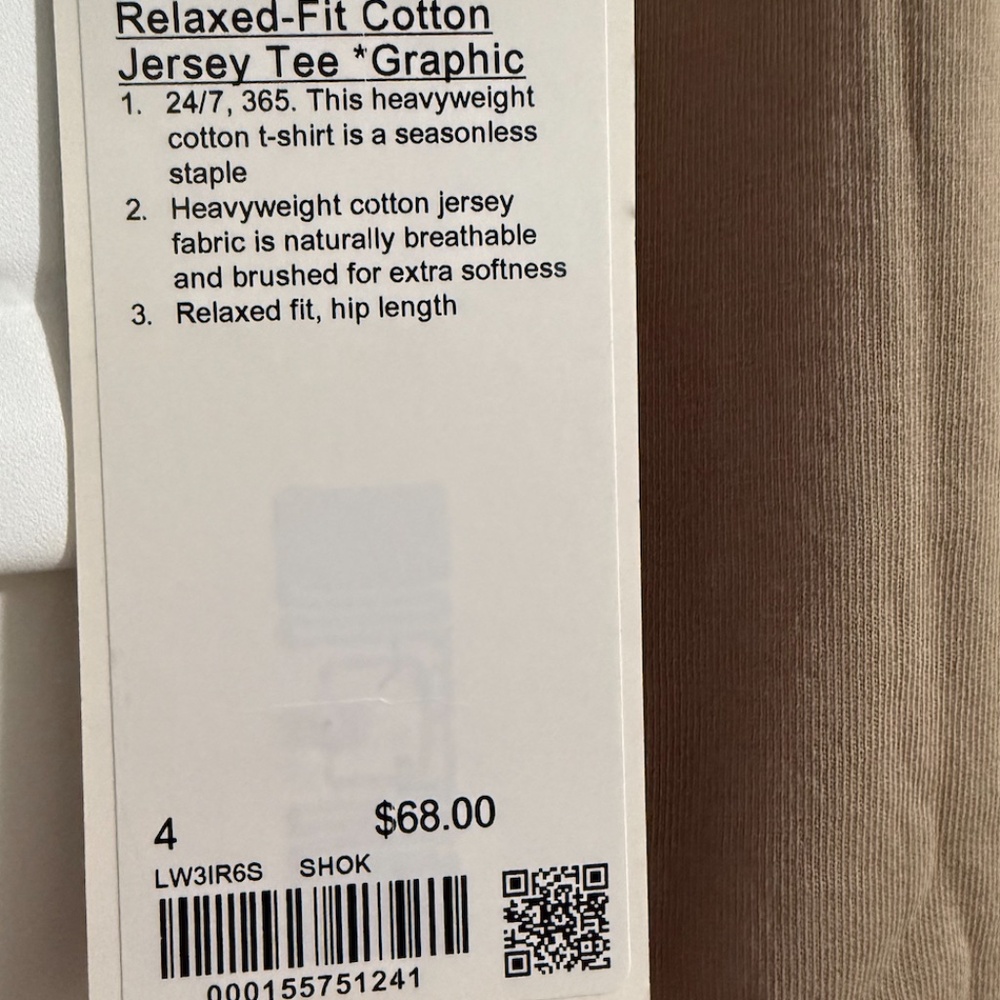 Lululemon Relaxed Fit Cotton Jersey T-Shirt *Graphic (Size 4) in Sheer Oak - Picture 7 of 8